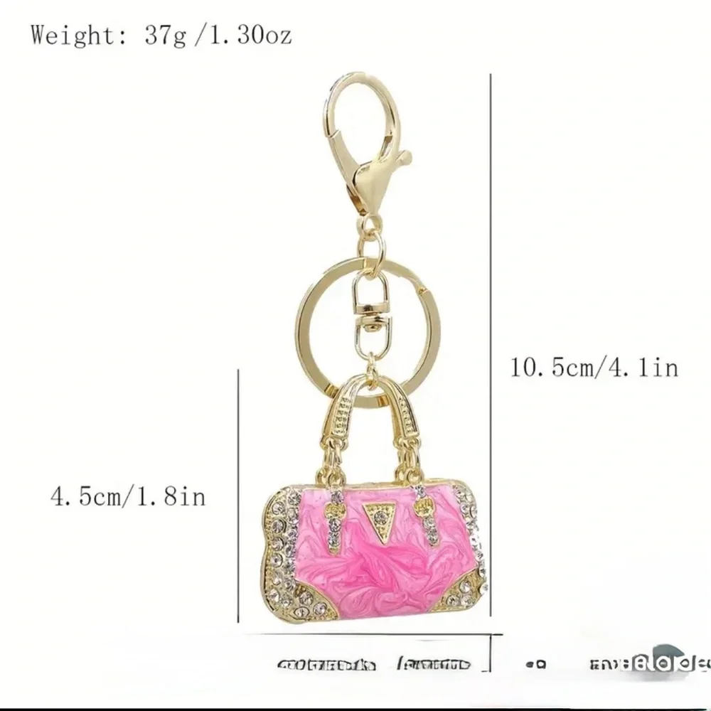 Pink and Gold Handbag Bag Charm - Picture 2 of 3